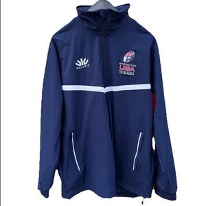 Paladin USA Touch Rugby Zip Up Jacket Men Medium Hooded Navy‎ Blue World Cup UK